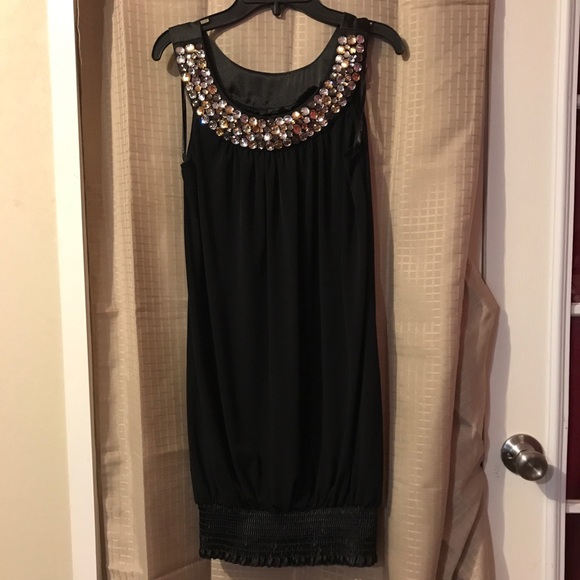 Little Black Dress with Jewel Collar - Picture 1 of 3